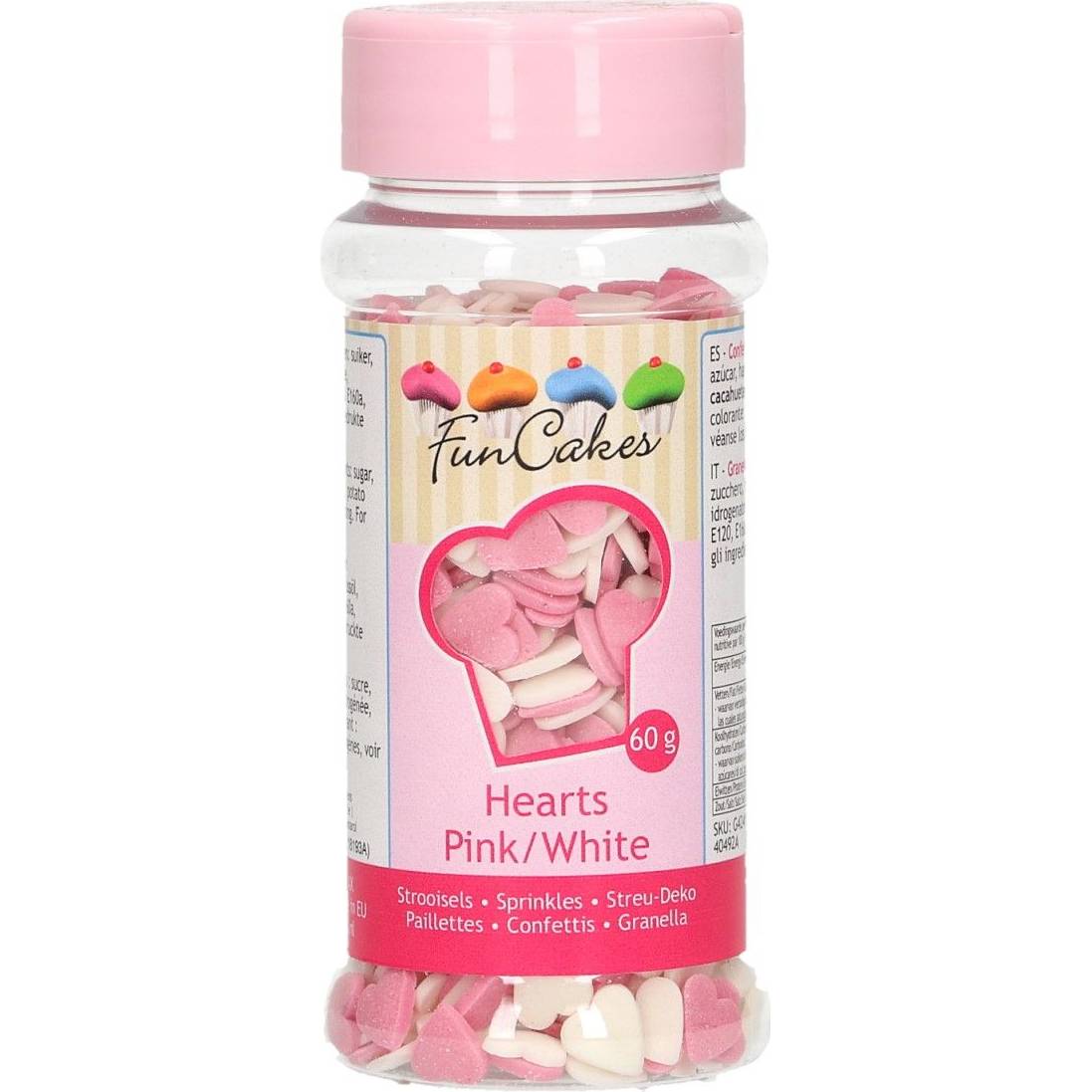 E-shop Cukrové srdiečka bielo-ružové 60 g