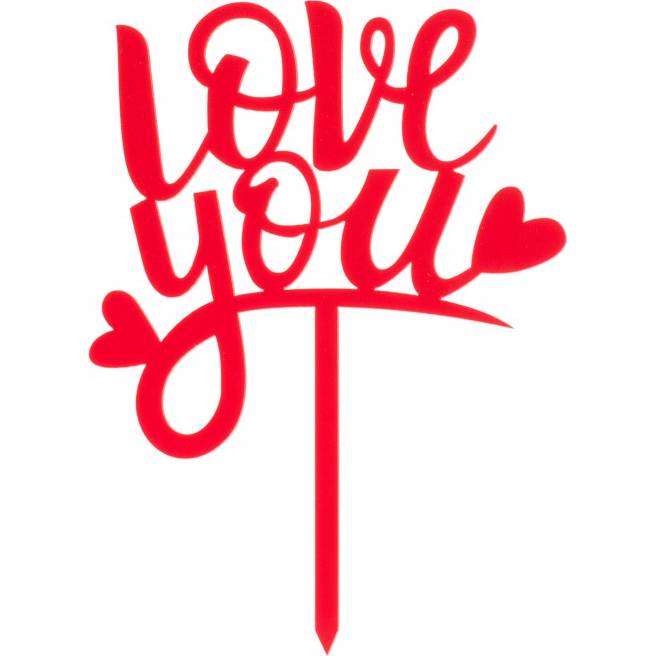 E-shop Dekorace na dort Love You 5 x 13 x 20 cm