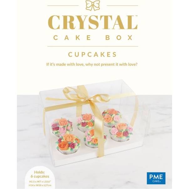 E-shop Průhledná krabice na cupcakes 6ks, 14 x 18 x 27 cm