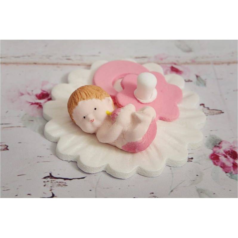 E-shop Cukrová figurka miminko růžové s dudlíkem