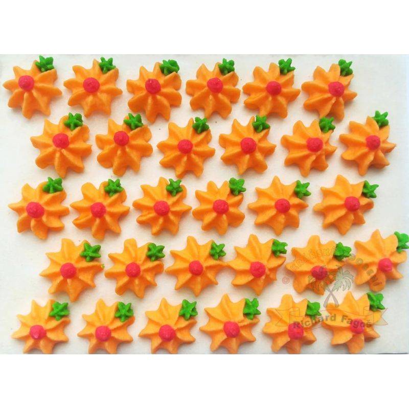 E-shop Cukrové květy oranžové na platíčku 30ks